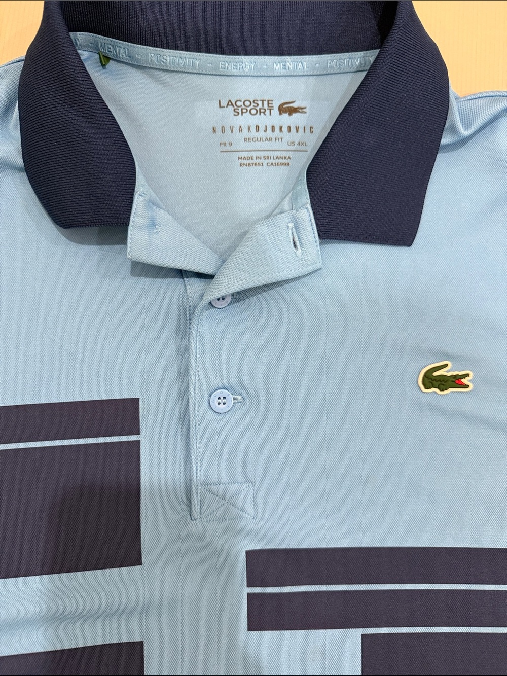 Lacoste Novak Djokovic Men’s Light Blue Tennis Polo 4XL